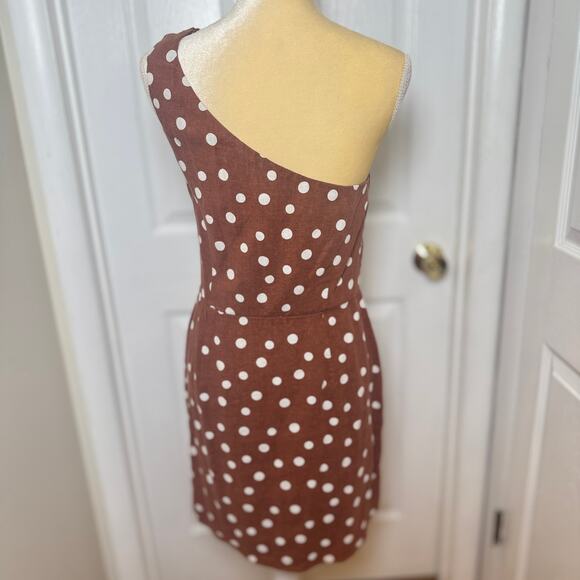 NWT Abercrombie & Fitch Linen Blend Polka Dot Mini Dress - M - Picture 5 of 8